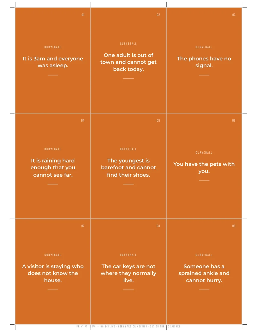 First page of TEN MINUTES — curveballs & roles